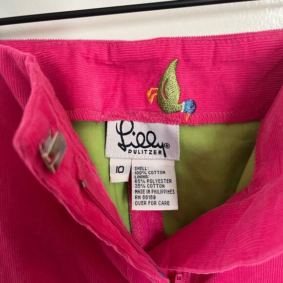 Girls Lilly Pulitzer White Tag Pink Duck Corduroy Pants size 8 - Picture 2 of 5